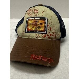 Friday The 13th Camp Crystal Lake Adjustable Ball Cap Embroidered Bill Patch